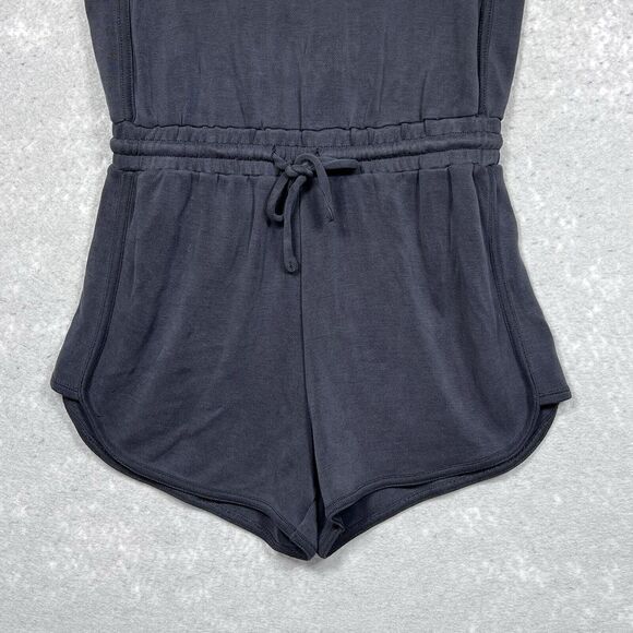 Athleta Serenity Romper Womens Size XS Black Sleeveless Strappy Cutout Back - Picture 5 of 14